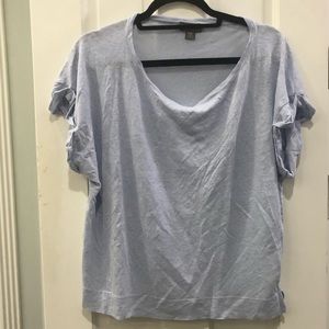 J CREW POINT SUR LINEN ROLLED SLEEVE T SHIRT